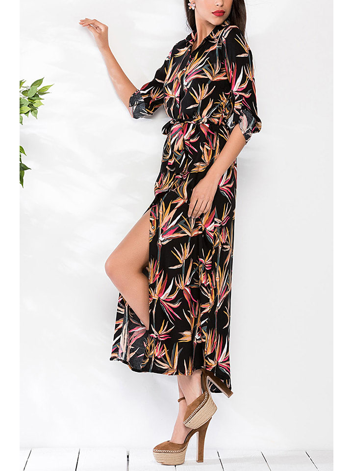 LA Angels Sukienka w kolorze czarno-pomarańczowo-różowym rozmiar: M