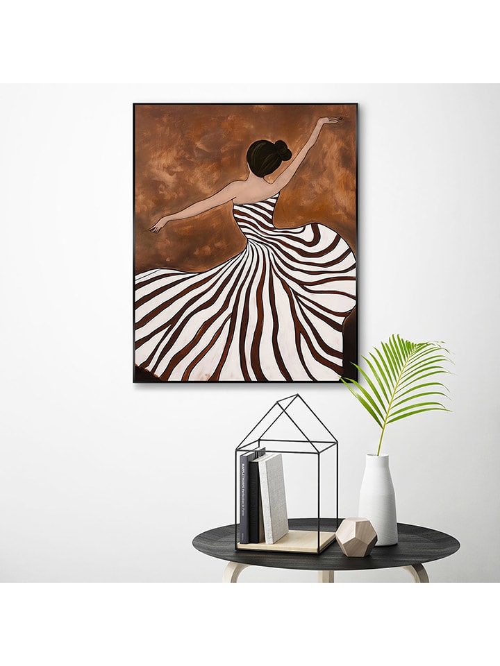 Orangewallz Druk artystyczny "Curling Dress" w ramce rozmiar: 40x50 cm