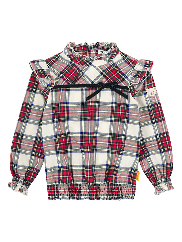 Steiff Bluzka w kolorze biało-czerwono-zielonym rozmiar: 116