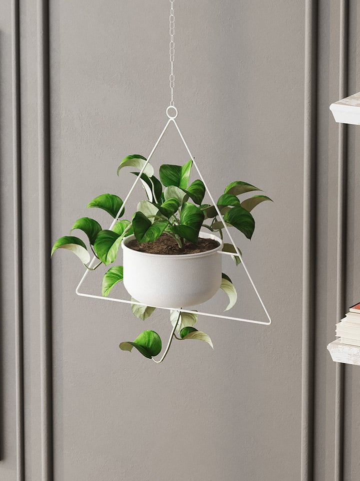 Evila Doniczka "Harpusta" w kolorze białym - wys. 40 x Ø 17 cm rozmiar: onesize