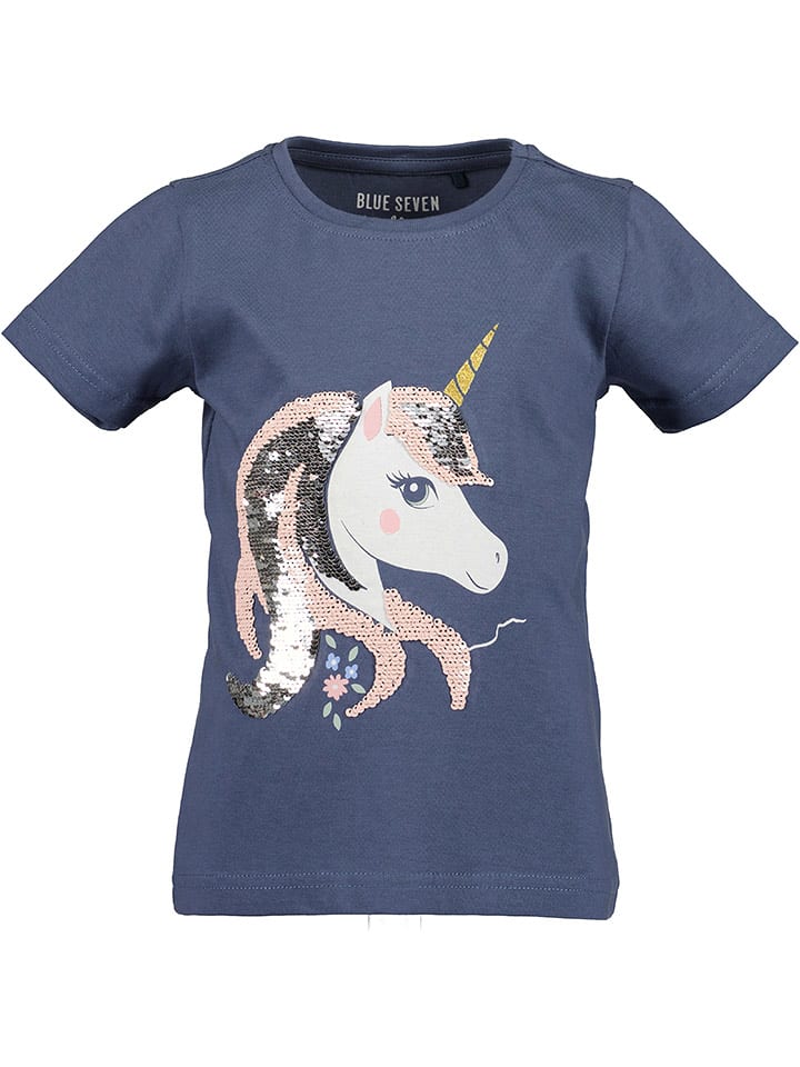 Blue Seven Koszulka w kolorze granatowym ze wzorem rozmiar: 92