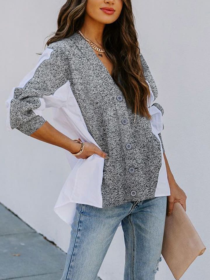 Milan Kiss Bluzka w kolorze kremowo-szarym rozmiar: L