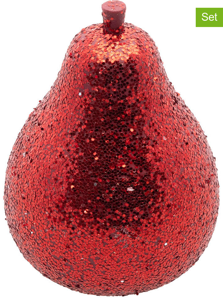 CHAKS Figurki dekoracyjne (2 szt.) w kolorze czerwonym - wys. 8,5 x Ø 5,5 cm rozmiar: onesize