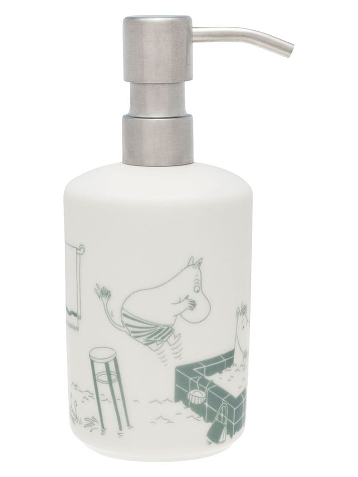 Moomin Dozownik "Bathtime" w kolorze zielono-białym na mydło - wys. 17 cm rozmiar: onesize