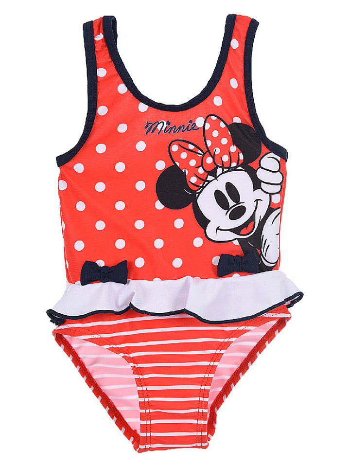 Disney Minnie Mouse Strój kąpielowy "Minnie" w kolorze czerwonym rozmiar: 92