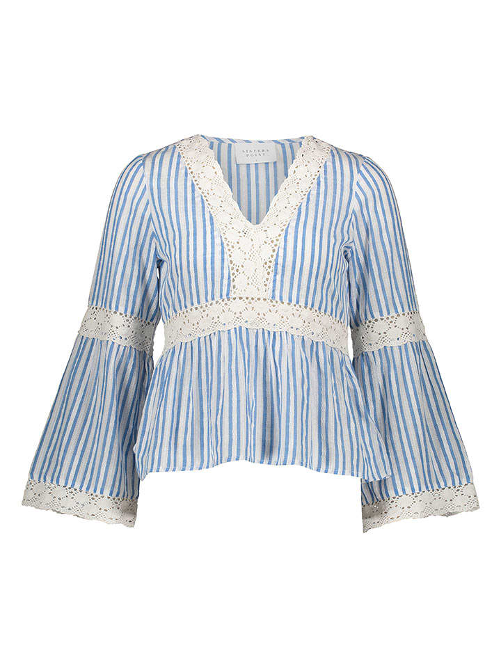 SisterS point Bluzka w kolorze błękitno-białym rozmiar: M