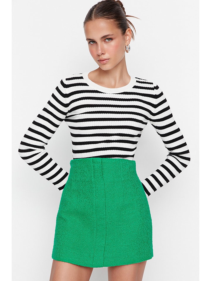 trendyol Sweter w kolorze biało-czarnym rozmiar: XS