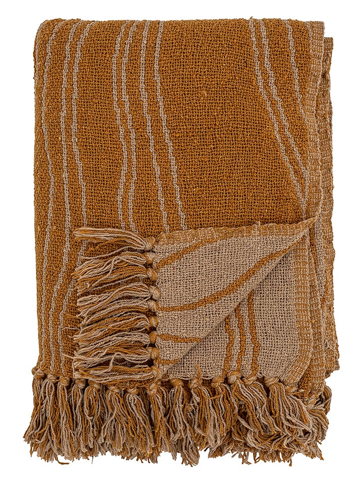 Bloomingville Pled "Ginna" w kolorze brązowym - 160 x 130 cm rozmiar: onesize