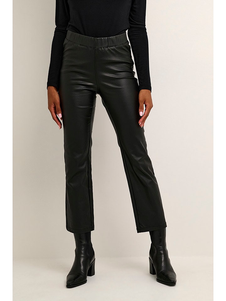 Kaffe Spodnie w kolorze czarnym ze skóry syntetycznej rozmiar: 34