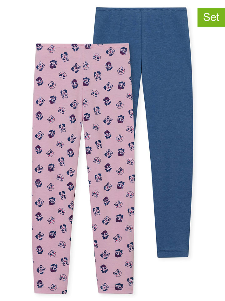 Schiesser Legginsy (2 pary) w kolorze jasnoróżowo-niebieskim rozmiar: 128