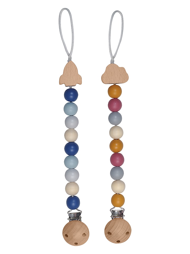 Kindsgut Zawieszki (2 szt.) "Rocket and Cloud" do smoczka - 0+ rozmiar: onesize