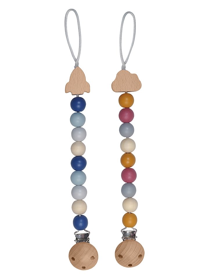 Kindsgut Zawieszki (2 szt.) "Rocket and Cloud" do smoczka - 0+ rozmiar: onesize