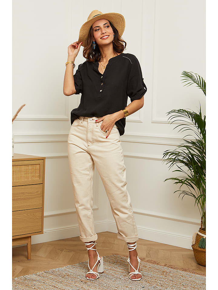 Le Monde du Lin Lniana bluzka w kolorze czarnym rozmiar: 34/36