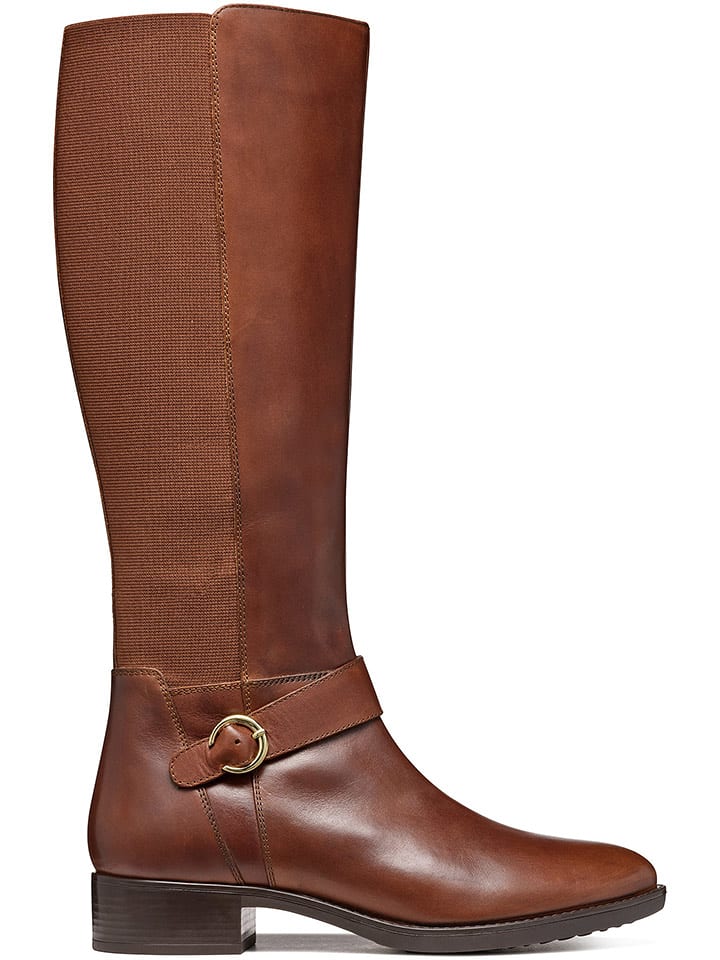 Geox Skórzane kozaki "Felicity" w kolorze jasnobrązowym rozmiar: 38,5