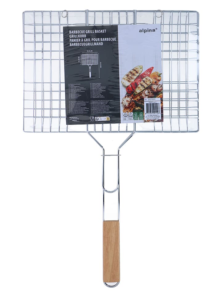 Alpina Kosz w kolorze srebrnym do grillowania - 35 x 55 cm rozmiar: onesize