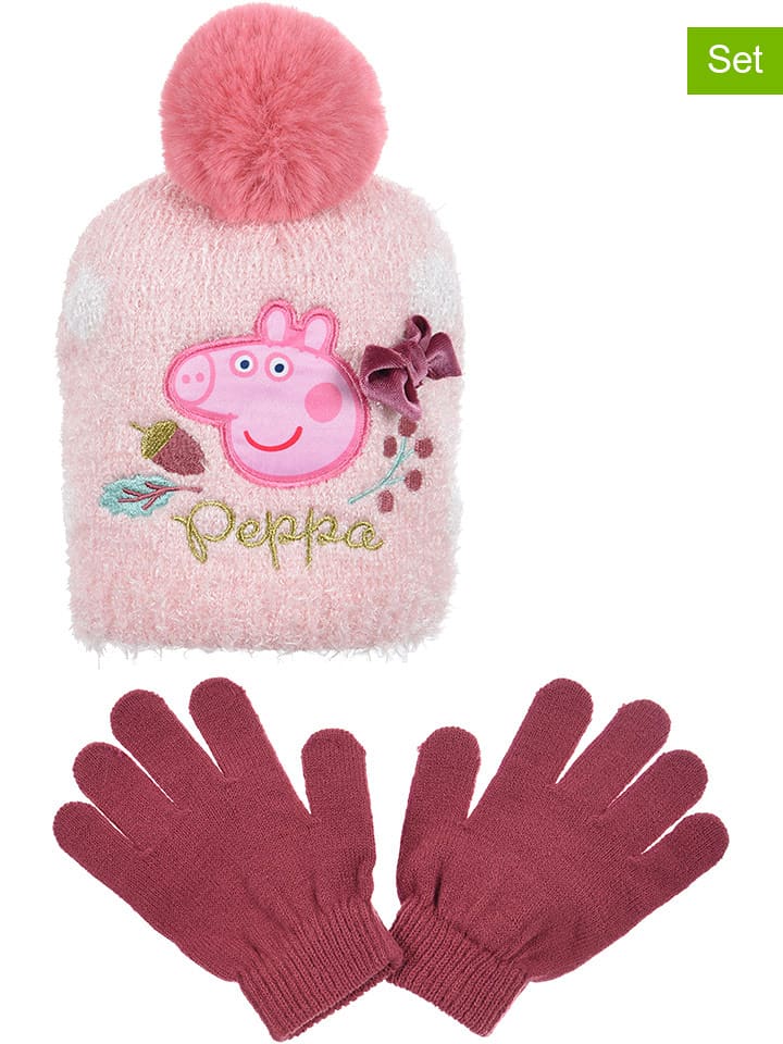 Peppa Pig 3-częściowy zestaw "Świnka Peppa" w kolorze jasnoróżowym rozmiar: 52 cm