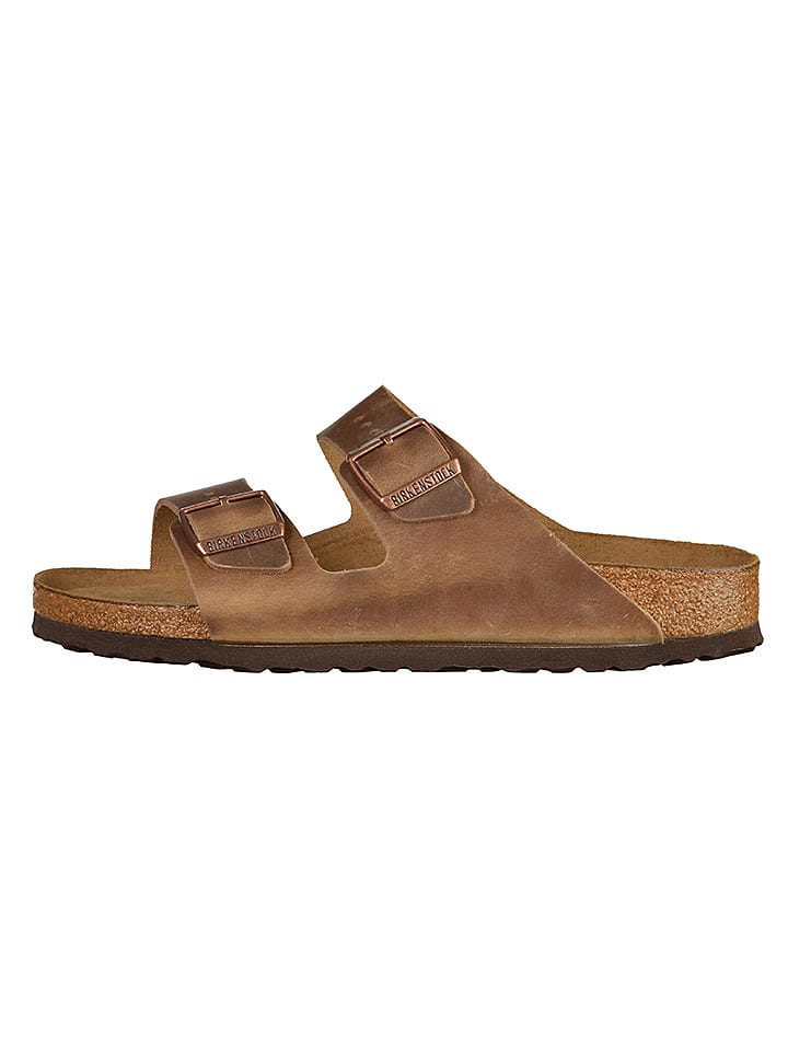 Birkenstock Skórzane klapki "Arizona" w kolorze jasnobrązowym rozmiar: 37