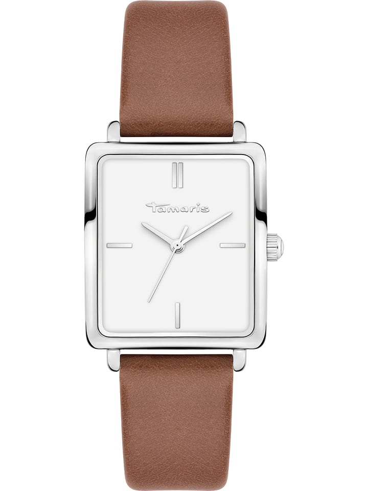 Tamaris Zegarek kwarcowy w kolorze srebrno-brązowo-białym rozmiar: onesize