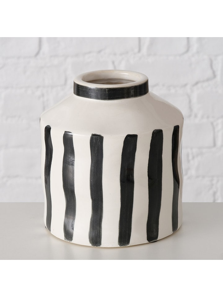 Boltze Wazon "Prymus" w kolorze biało-czarnym - wys. 14 x Ø 13 cm rozmiar: onesize