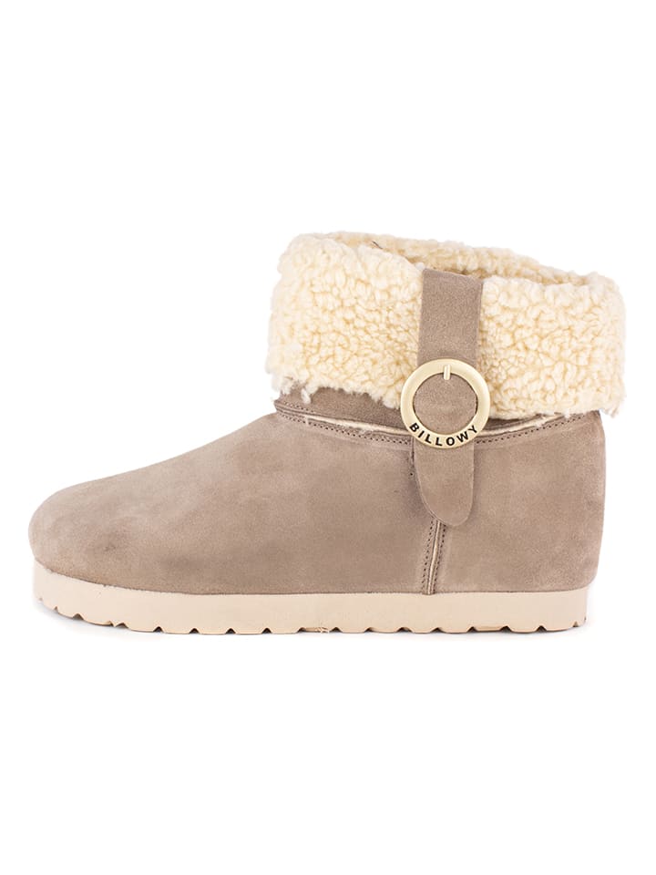 billowy Skórzane botki zimowe w kolorze beżowym rozmiar: 39