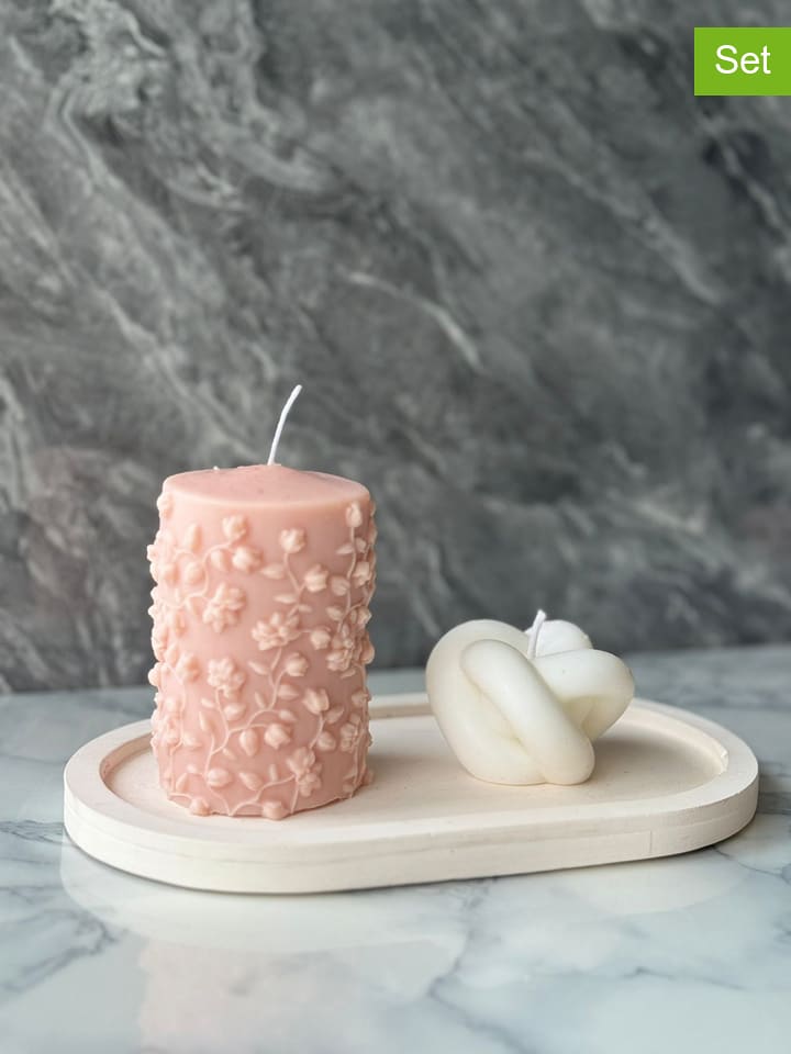 Lucky Bees 3-częściowy zestaw w kolorze jasnoróżowo-białym rozmiar: onesize