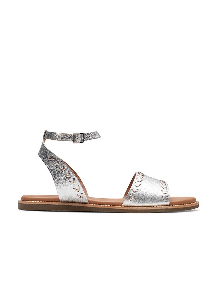 Clarks Skórzane sandały "Maritime May" w kolorze srebrnym rozmiar: 41,5