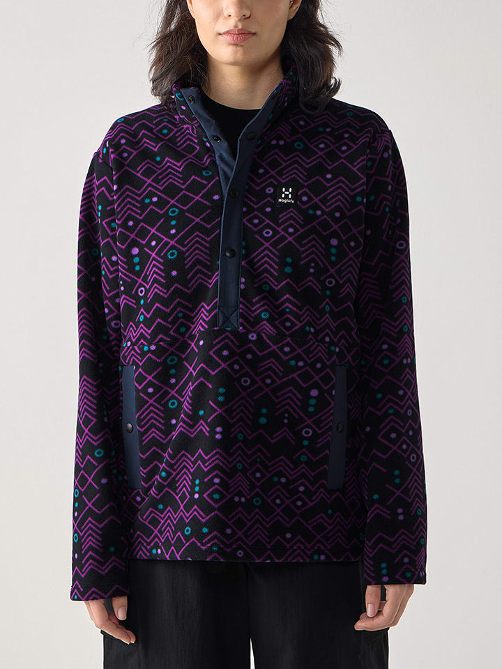 Haglöfs Bluza polarowa "Mora Mid" w kolorze fioletowo-czarnym rozmiar: M