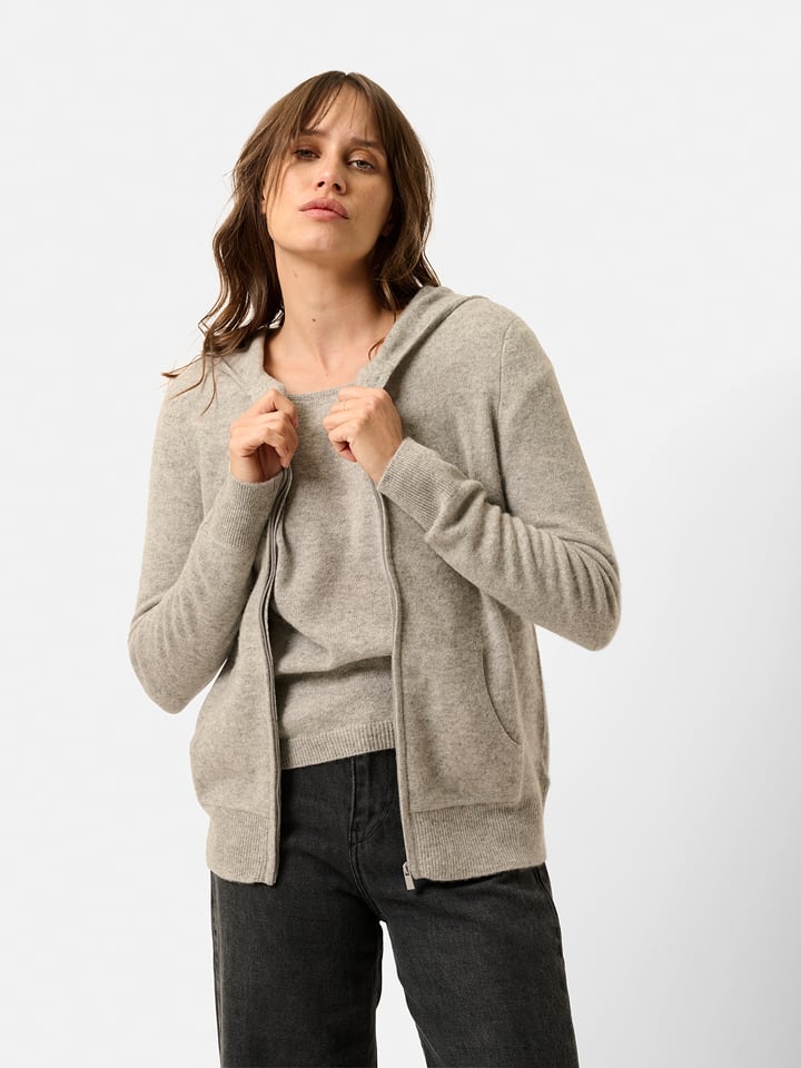 Just Cashmere Kaszmirowy kardigan "Debbie" w kolorze szarobrązowym rozmiar: XXL