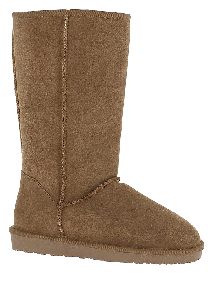 Gooce Skórzane kozaki zimowe "Elidir" w kolorze jasnobrązowym rozmiar: 38