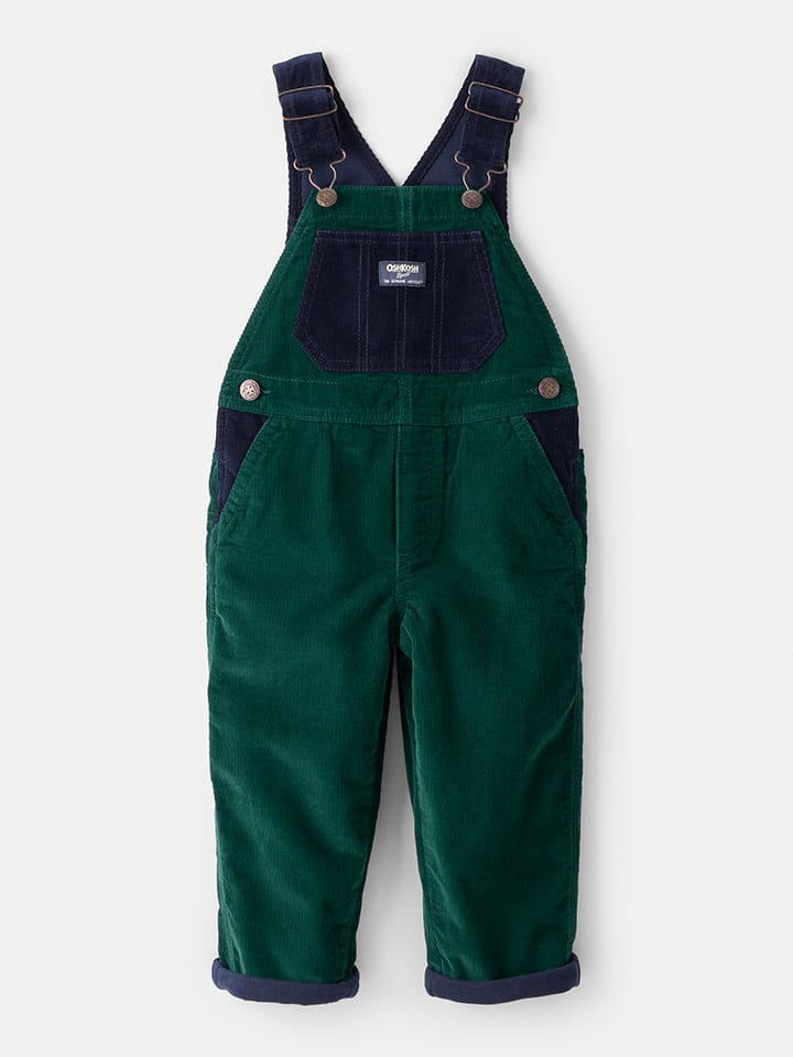 OshKosh Ogrodniczki w kolorze granatowo-zielonym rozmiar: 104