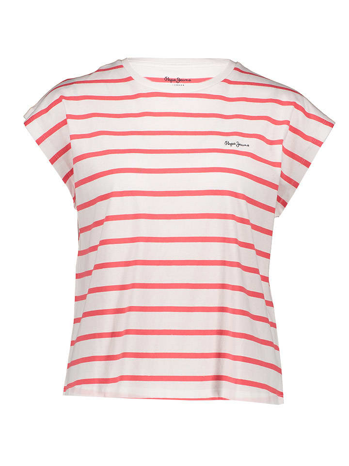 Pepe Jeans Koszulka w kolorze biało-czerwonym rozmiar: XL
