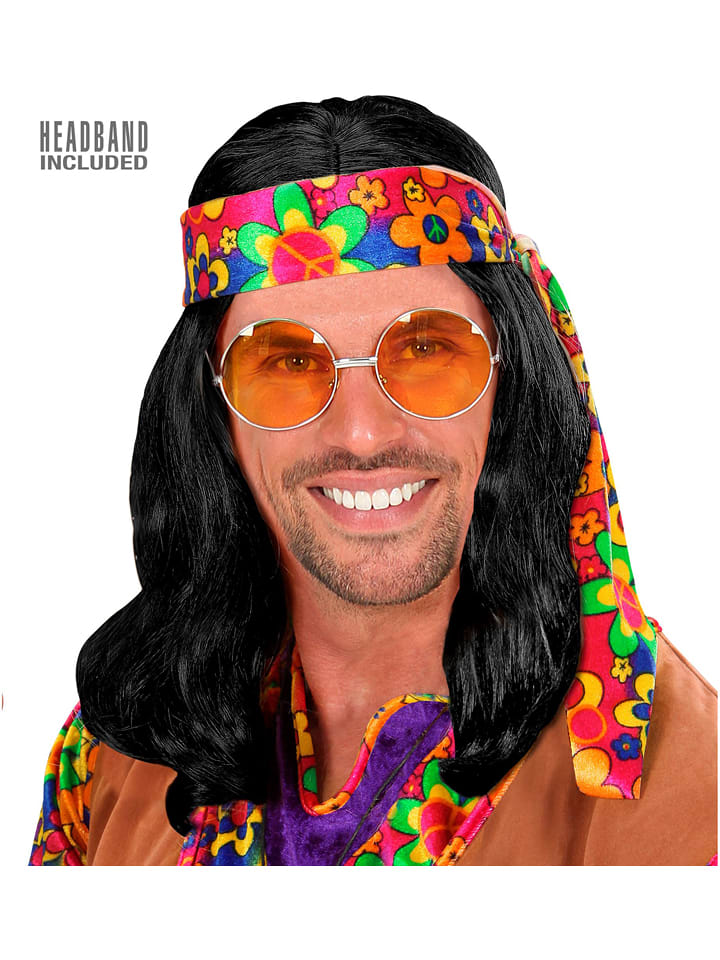 Carnival Party Peruka w kolorze czarnym ze wzorem rozmiar: onesize