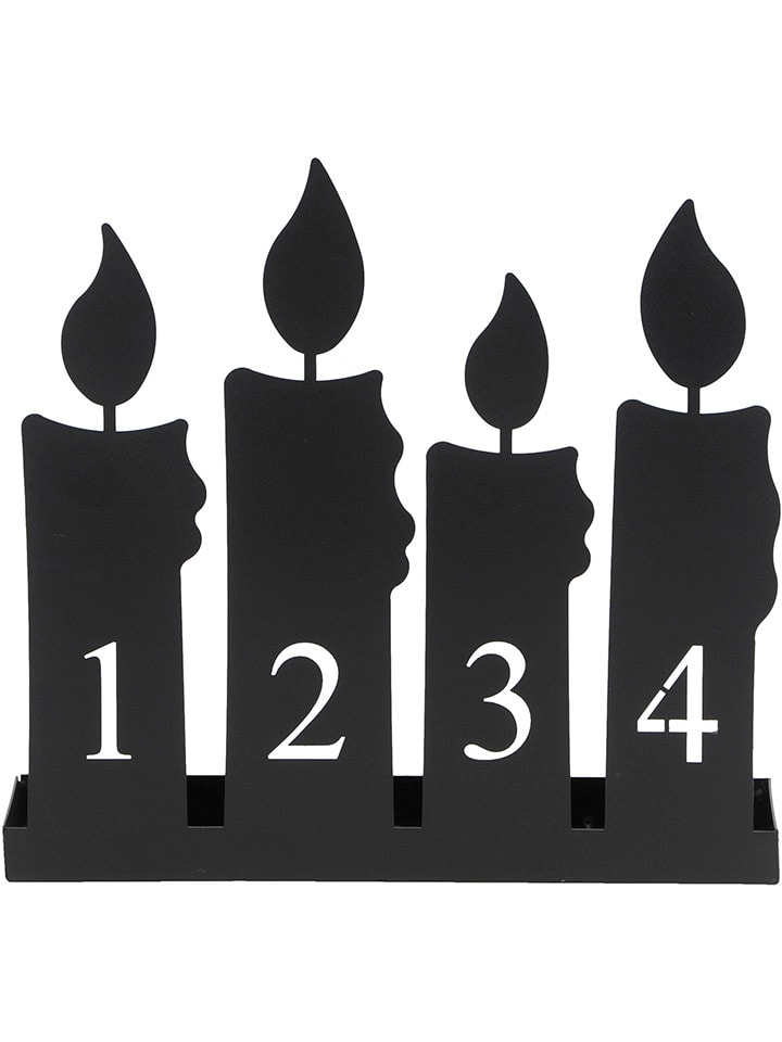 POSIWIO Świecznik w kolorze czarnym - 30 x 28 x 8 cm rozmiar: onesize