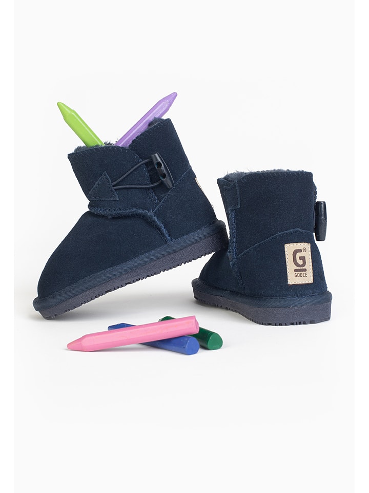 Gooce Skórzane botki zimowe "Hubbard" w kolorze granatowym rozmiar: 25