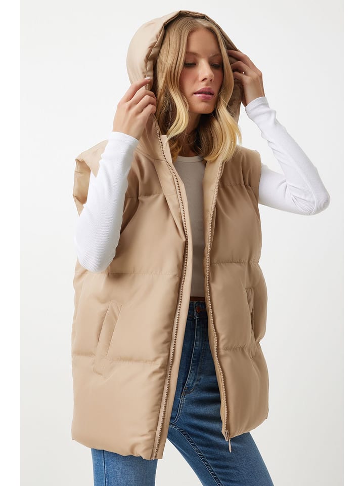 Happiness Istanbul Kamizelka pikowana w kolorze beżowym rozmiar: 38