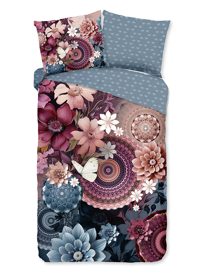 Hip Komplet pościeli satynowej "Asher" w kolorze fioletowo-niebieskim rozmiar: 140x200 cm