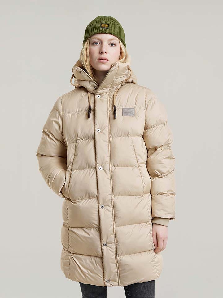 G-Star Płaszcz pikowany w kolorze beżowym rozmiar: L