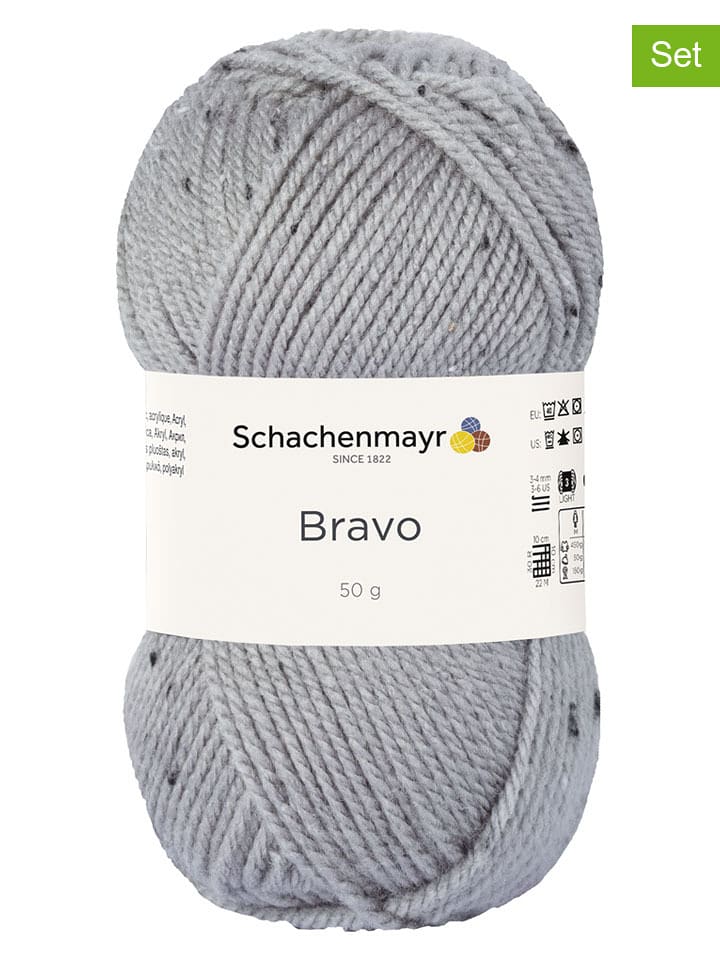 Schachenmayr since 1822 Przędza z tworzywa sztucznego (20 szt.) "Bravo" w kolorze szarym - 20 x 50 g rozmiar: onesize