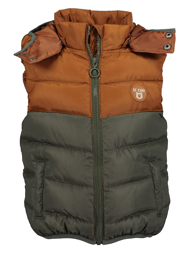 Blue Seven Kamizelka pikowana w kolorze oliwkowo-jasnobrązowym rozmiar: 98