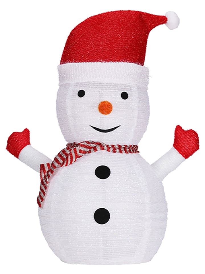 WellHome Figurka dekoracyjna LED w kolorze biało-czerwonym - 58 x 68 x 34 cm rozmiar: onesize