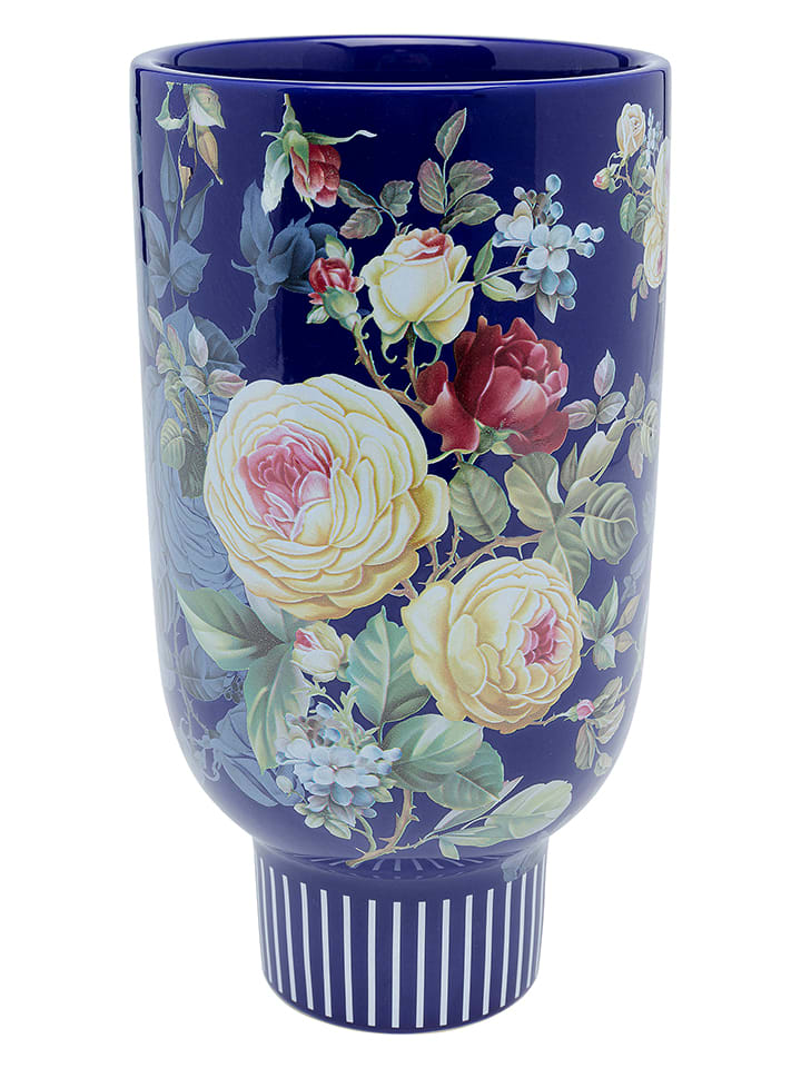 Kare Wazon w kolorze niebieskim ze wzorem - wys.26 x Ø 14 cm rozmiar: onesize