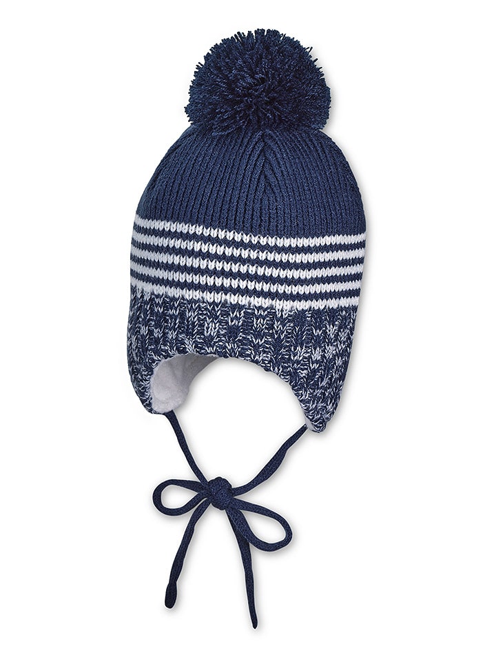 Sterntaler Czapka w kolorze granatowym z wiązaniem rozmiar: 49 cm