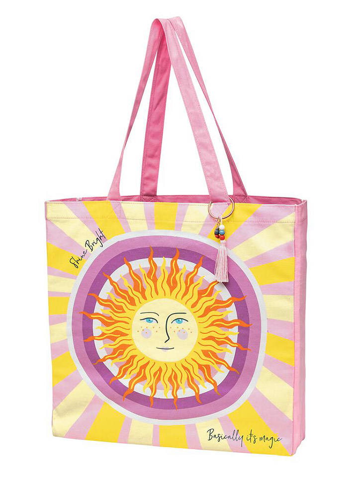 moses. Shopper bag "Shine Bright" w kolorze jasnoróżowo-żółtym - 37 x 38 x 13 cm rozmiar: onesize