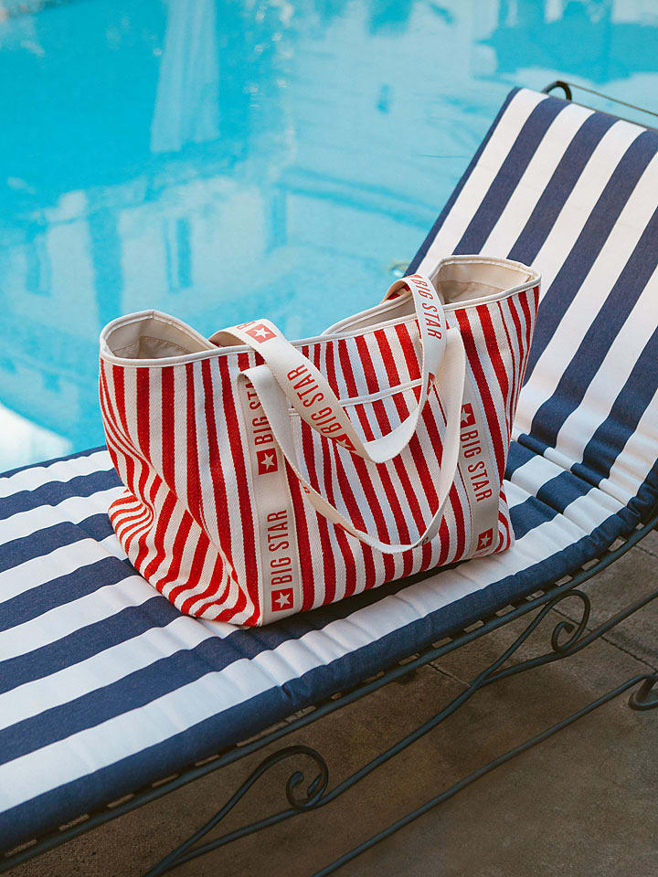 BIG STAR Shopper bag w kolorze kremowo-czerwonym - 50 x 40 cm rozmiar: onesize