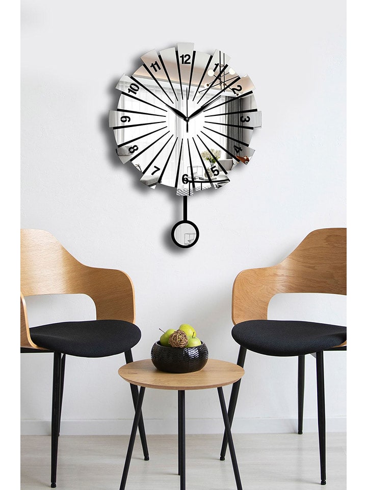 ABERTO DESIGN Zegar ścienny w kolorze czarnym - Ø 39 cm rozmiar: onesize