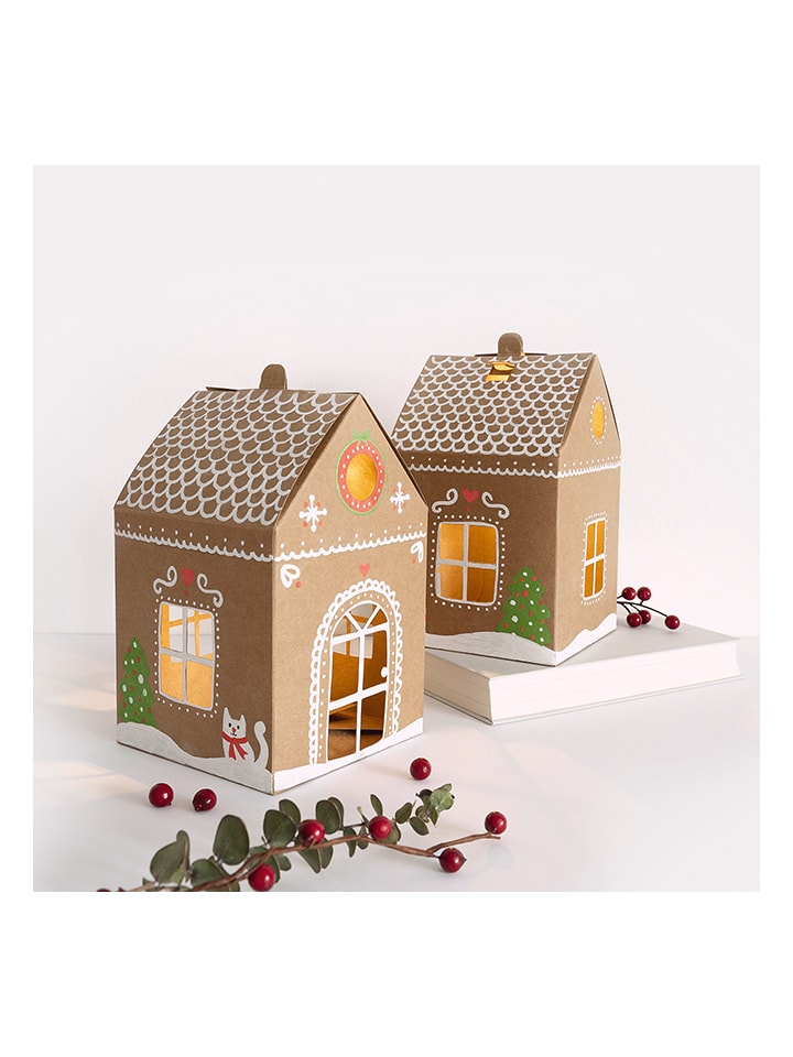 folia PAPER Domki (6 szt.) w kolorze jasnobrązowym z papieru kraftowego rozmiar: onesize