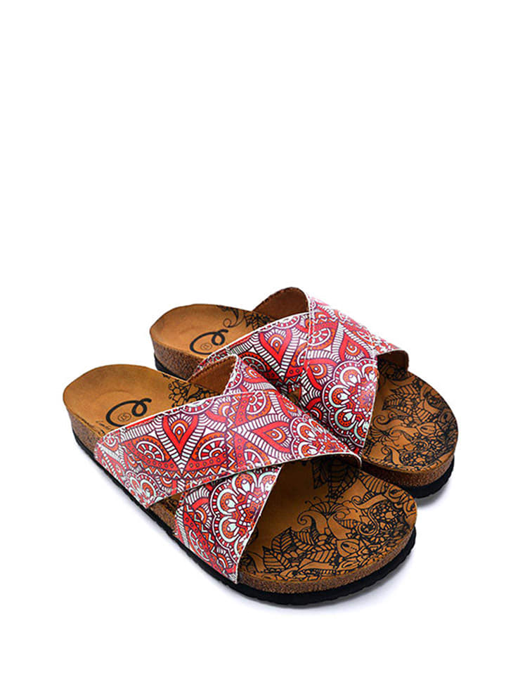 Calceo Klapki w kolorze czerwonym ze wzorem rozmiar: 39