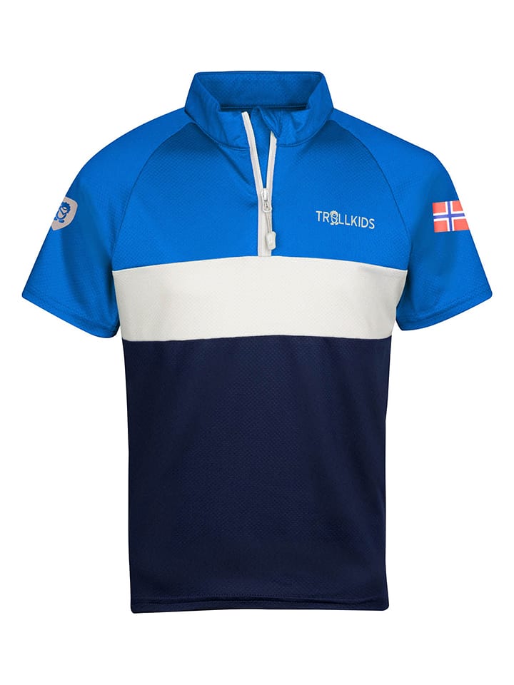 Trollkids Koszulka kolarska "Trondheim" w kolorze niebiesko-granatowym rozmiar: 104