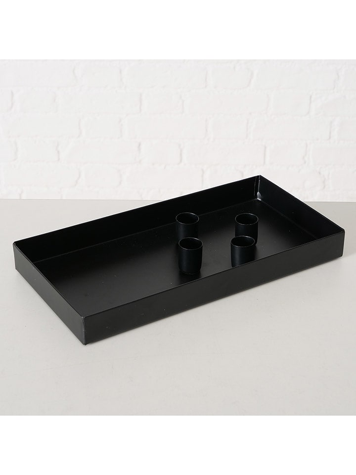 Boltze Świecznik "Margo" w kolorze czarnym - wys. 3 cm rozmiar: onesize