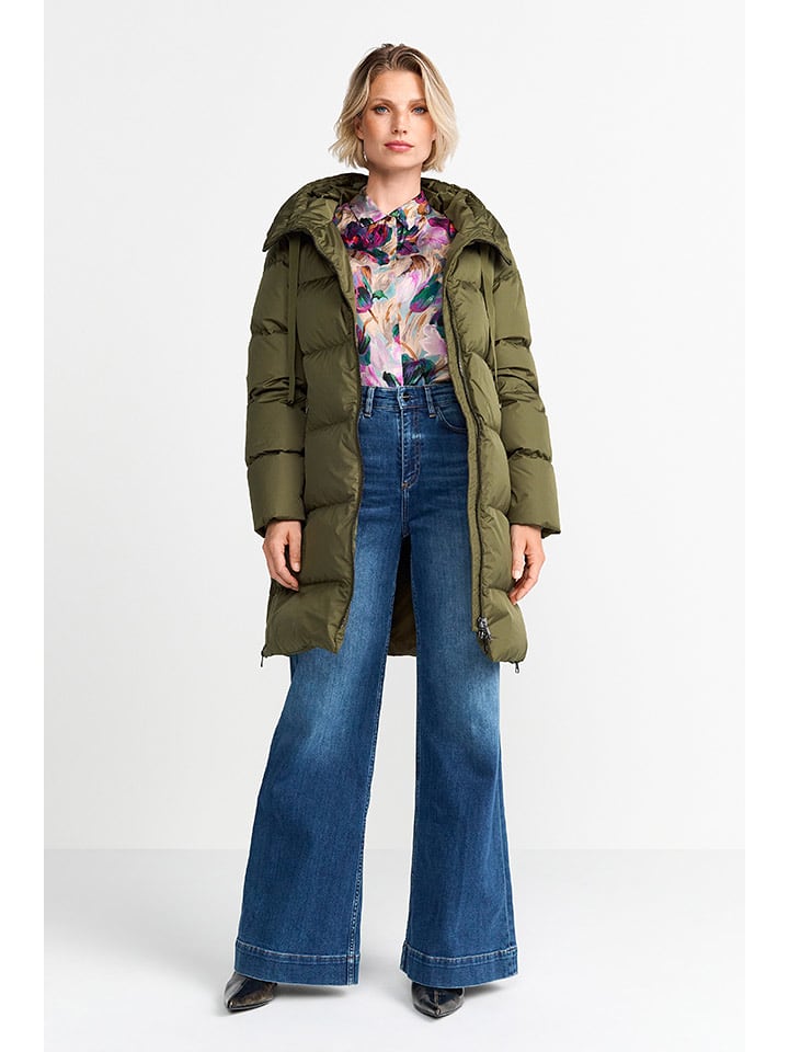 Rich & Royal Płaszcz pikowany w kolorze khaki rozmiar: 42